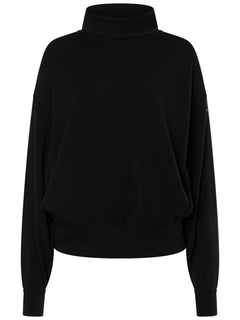 Naisten Rolling Roll Neck merinopusero, väri Jet Black – tuotekuva edestä
