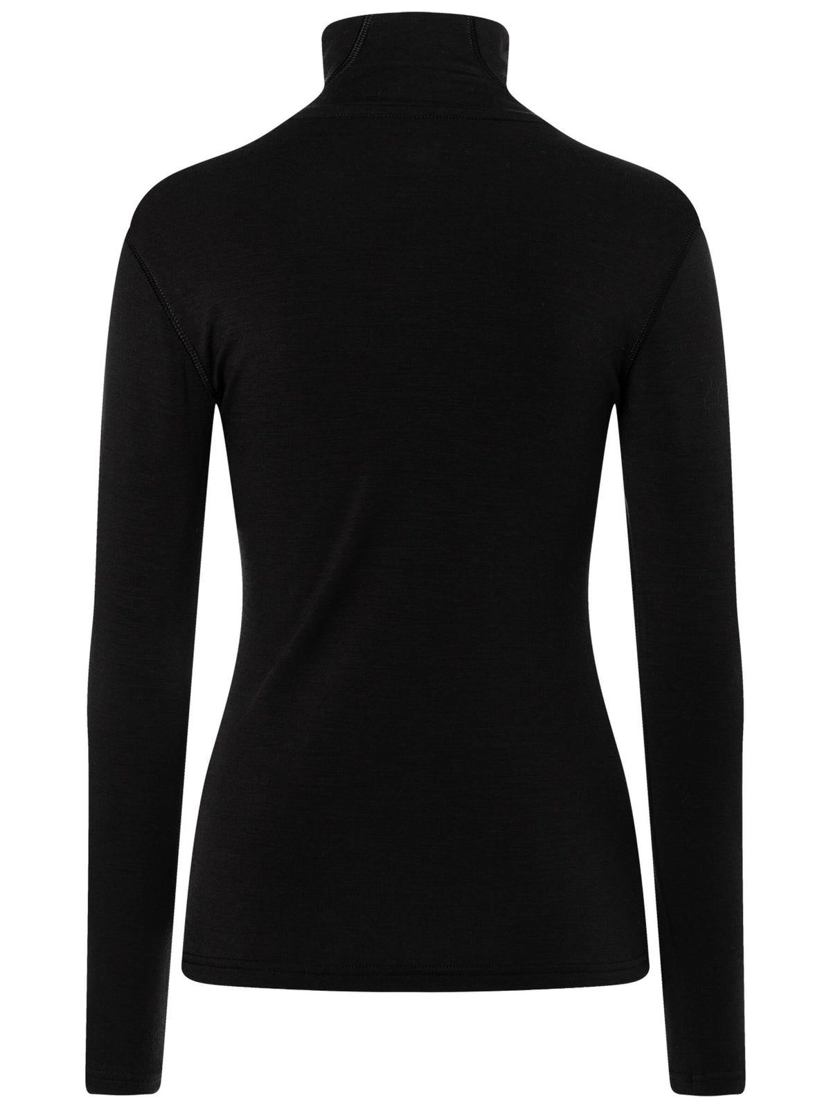 Naisten Split Brush Turtleneck merinopusero, väri Jet Black – tuotekuva takaa