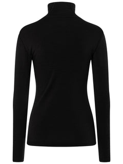 Naisten Split Brush Turtleneck merinopusero, väri Jet Black – tuotekuva takaa
