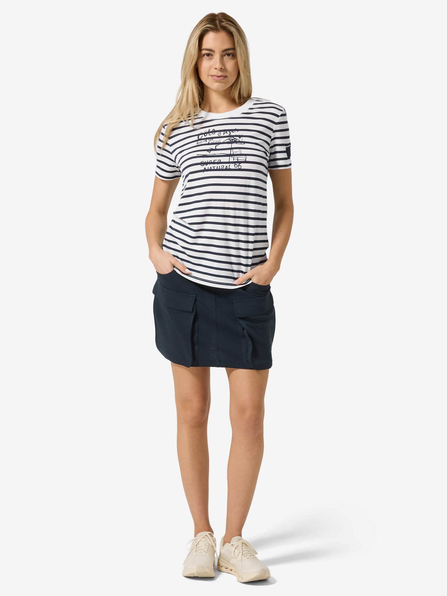 SUPER.NATURAL STRIPE COTE D'AZUR BIO J - NAISTEN MERINOPAITA